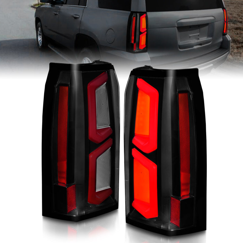ANZO 2015-2020 Chevrolet Tahoe LED Tail Lights w/ Light Bar Black Housing Somke Lens 311375 311375 Photo - Primary