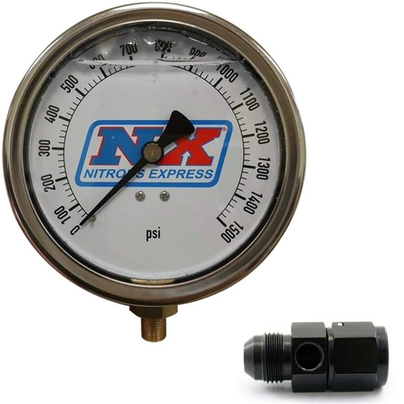 Nitrous Express Nitrous Pressure Gauge 4in-High Accuracy 8AN 15543 15543 Photo - Primary