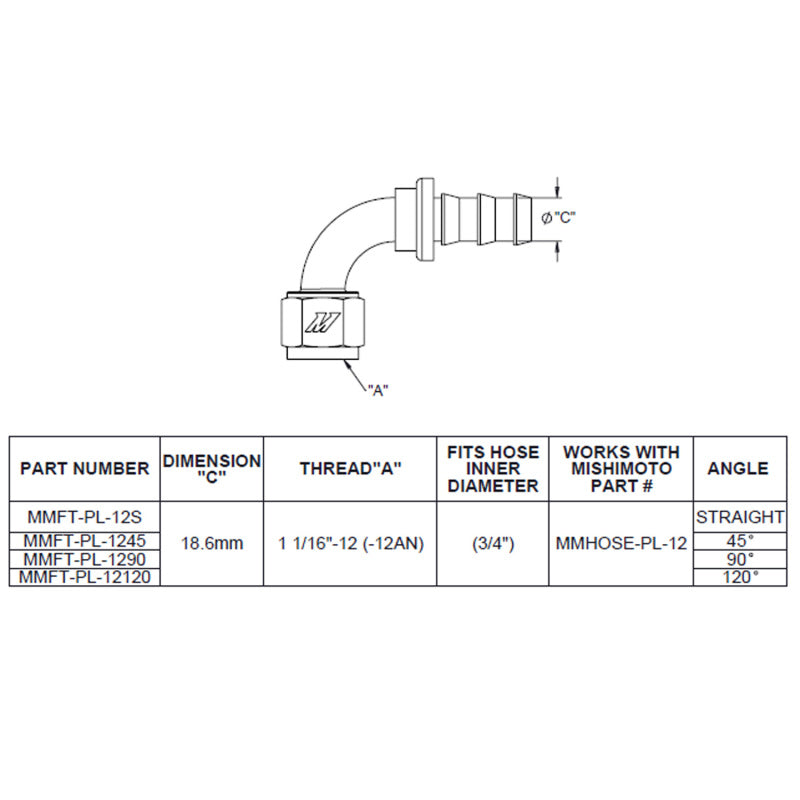Mishimoto 120-Degree Push Lock Fitting -12AN MMFT-PL-12120 MMFT-PL-12120 User 1