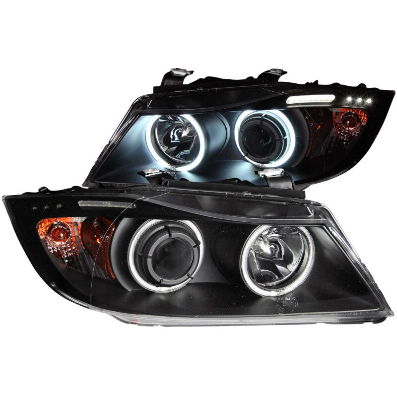 Anzo 2006-2008 BMW 3 Series E90-E91 Projector Headlights w/ Halo w/ LED Bar 121335 Photo - Primary