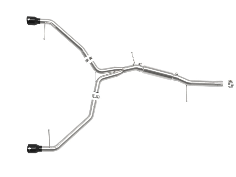 aFe 17-19 Audi A4 (L4-2.0L) MACH Force-Xp Stainless Steel Axle-Back Exhaust System - Black Tip 49-36419-B 49-36419-B Photo - Unmounted