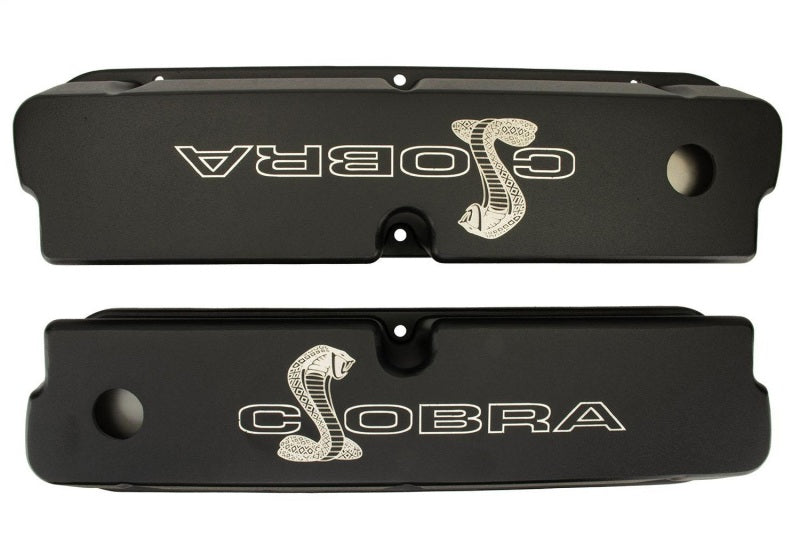 Ford SBF Valve Covers w/Cobra Logo Black FRDM6582-LE302SBK M-6582-LE302SBK Photo - Unmounted