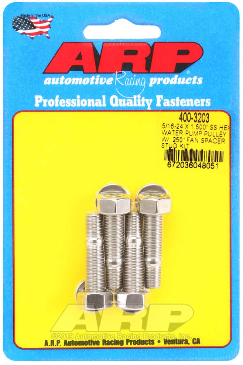 ARP 5/16-24 X 1.500 Water Pump Pulley Stud Kit 400-3203 Photo - Primary