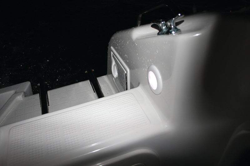 Hella '0500 Series' Slim Line White 12V DC Round Soft LED Courtesy Lig 980500041 Photo - Mounted