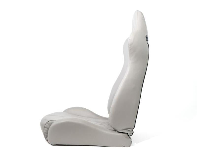NRG "The Arrow" Sports Vinyl Seat Grey w/ Grey Stitch plus Pressed RSC-810GY L/R User 1