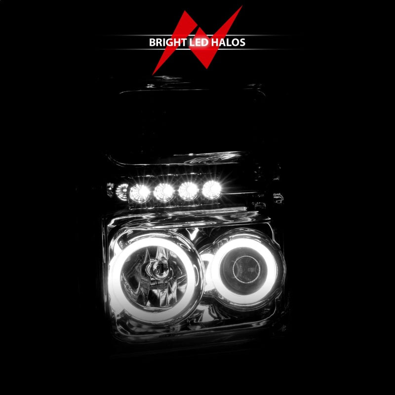 Anzo 2008-2010 Ford F-250 Projector Headlights w/ Halo Chrome (CCFL) 111167 Photo - Unmounted