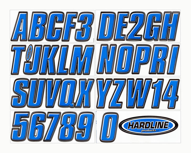 Hardline Boat Lettering Registration Kit 3 in. - 800 Blue/Black BLBLK800 BLBLK800 Photo - Primary