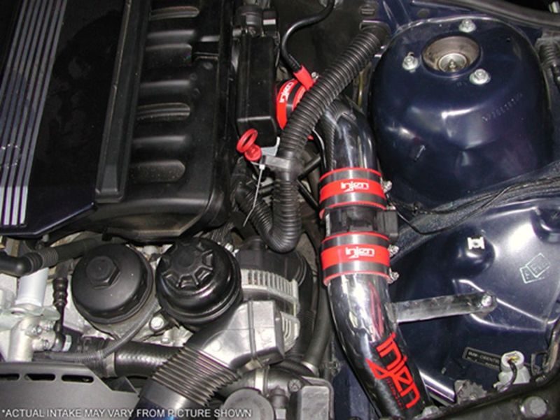 Injen 99-00 BMW 323 E46 2.5L/328 E46 2.8L / 01 325 2.5L Black Cold Air Intake **SPECIAL ORDER** RD1110BLK RD1110BLK Photo - Mounted