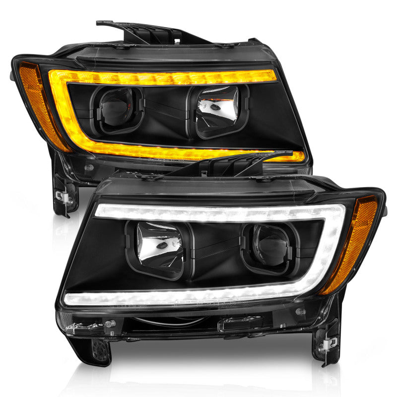 ANZO 11-13 Jeep Grand Cherokee (Factory Halogen Only) Projector Headlights w/Light Bar Swtchbk Black 111568 111568 User 1