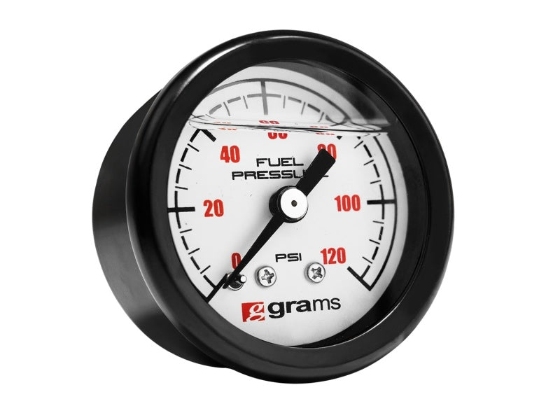 Grams Performance Universal 0-120 PSI Fuel Pressure Guage - White Face G2-99-1200W G2-99-1200W Photo - Primary