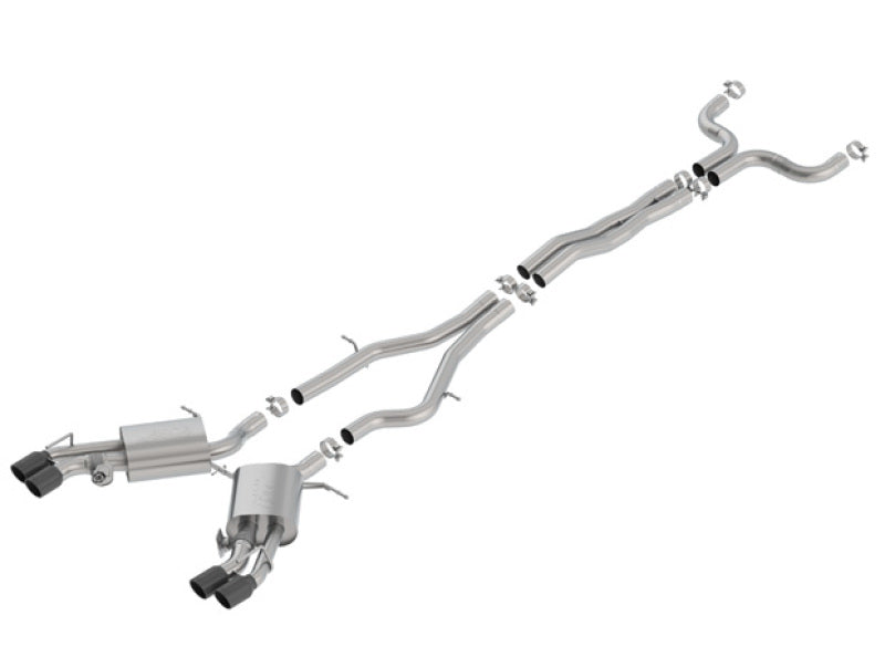 Borla 16-18 Cadillac CTS-V 6.2L V8 2.75in Diameter S Type Catback Exhaust w/ Valves Black Chrome Tip 140754BC 140754BC Photo - Primary