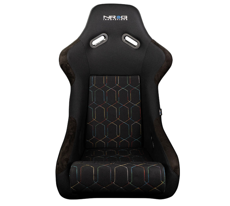 NRG FRP Bucket Seat (Black w/ Multi Color Geometric Pattern) - Large FRP-300-MGEO-BK FRP-300-MGEO-BK Photo - Primary