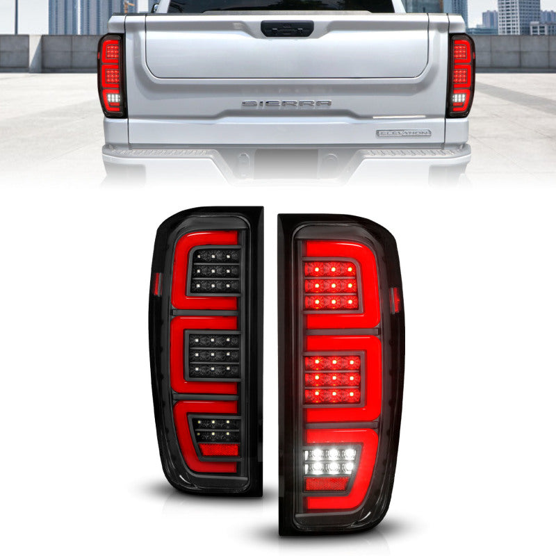 ANZO 19-23 GMC Sierra 1500/2500HD/3500HD Black Replacement Full LED Bar Tail Light 311457 311457 Photo - Primary