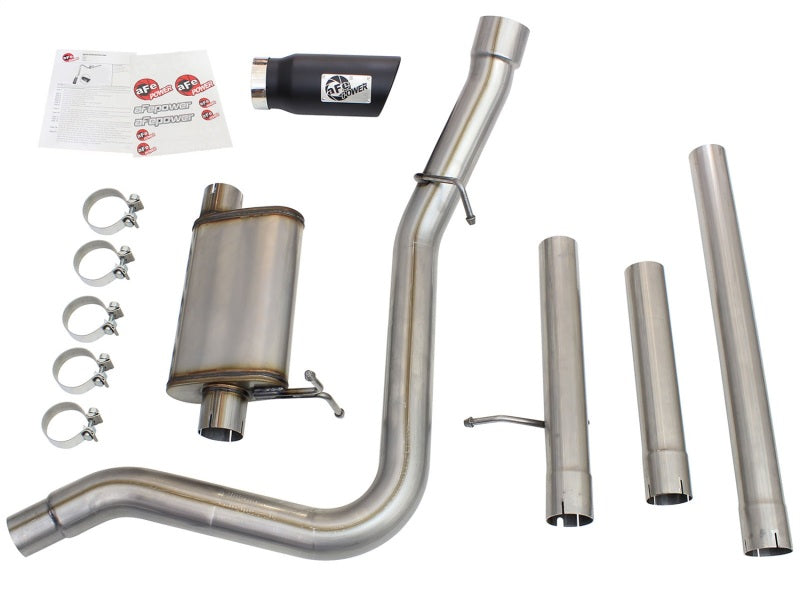 aFe Cat-Back Stainless Steel Exhaust System Black - Ford Trucks 99-04 49-43076-B Photo - Unmounted