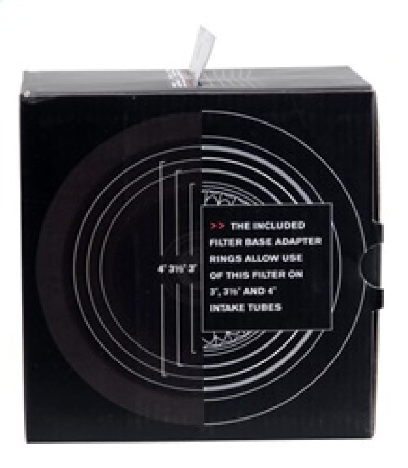Spectre Adjustable Conical Air Filter 2-1/2in. Tall (Fits 3in. / 3-1/2in. / 4in. Tubes) - Black 8161 8161 Photo - in package