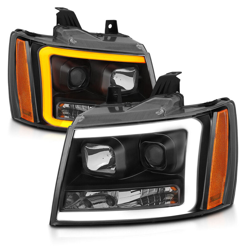 ANZO 07-14 Chevy Tahoe Projector Headlights w/ Plank Style Design Black w/ Amber 111402 111402 User 6