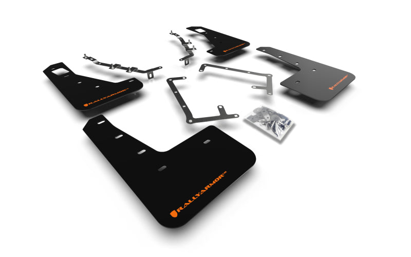 Rally Armor 09-11 Ford Focus MK2 RS Black UR Mud Flap Orange Logo MF56-UR-BLK/OR MF56-UR-BLK/OR Photo - Primary