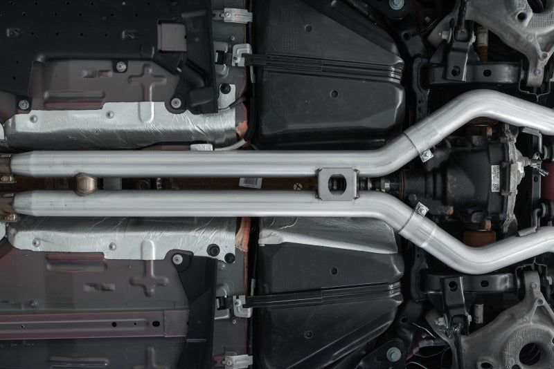 MBRP 18- Ford Mustang 5.0L 3in Cat Back Exhaust MBRS7205BLK S7205BLK Photo - Mounted