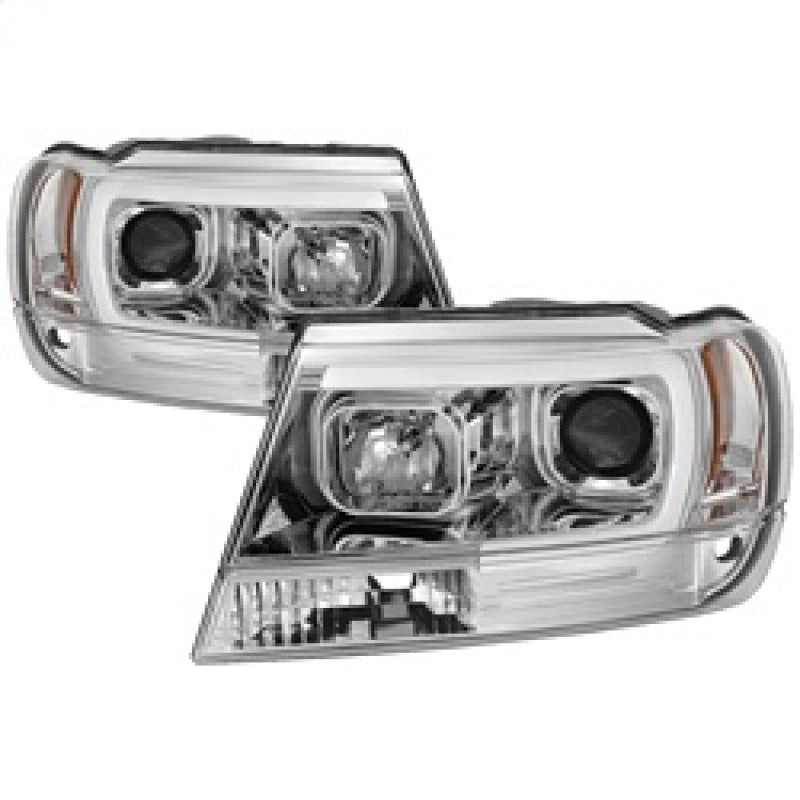 Spyder 99-04 Jeep Grand Cherokee Projector Headlights - Light Bar DRL LED - Chrome 5085214 5085214 Photo - Primary