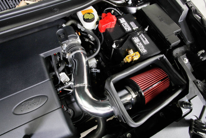 Spectre 11-19 Ford Explorer V6-3.5L F/I Air Intake Kit - Polished Aluminum w/Red Filter 9038 9038 Photo - Mounted
