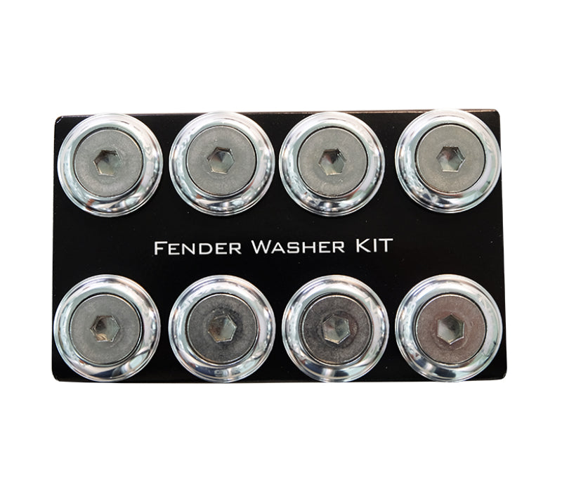 NRG Fender Washer Kit, Set of 8, Silver w/ Color Matched Bolts, Rivets FW-800SL Photo - Primary
