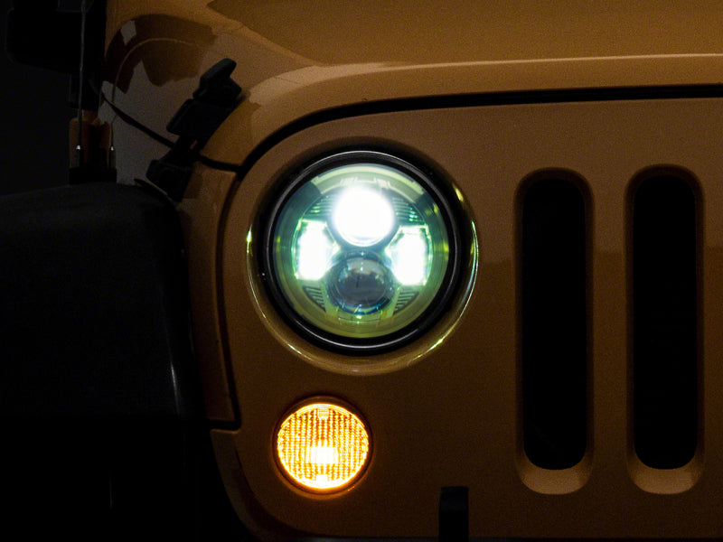 Raxiom 07-18 Jeep Wrangler JK 7-In LED Headlights Green Housing- Clear Lens J154699 J154699 Photo - Primary