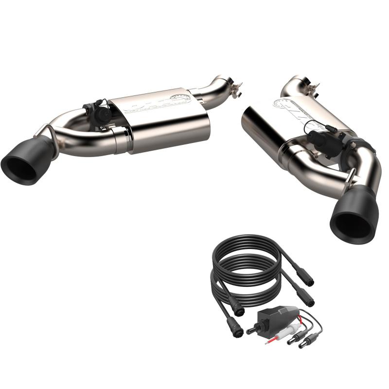 QTP 16-18 Chevrolet Camaro SS 6.2L 304SS Screamer Axle Back Exhaust w/3.5in Dual Black Tips 400116B 400116B Photo - Primary