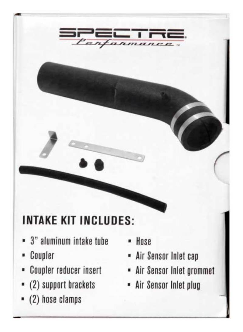 Spectre Universal Intake Tube Kit 3in. - Aluminum - Black 8219K 8219K Photo - in package