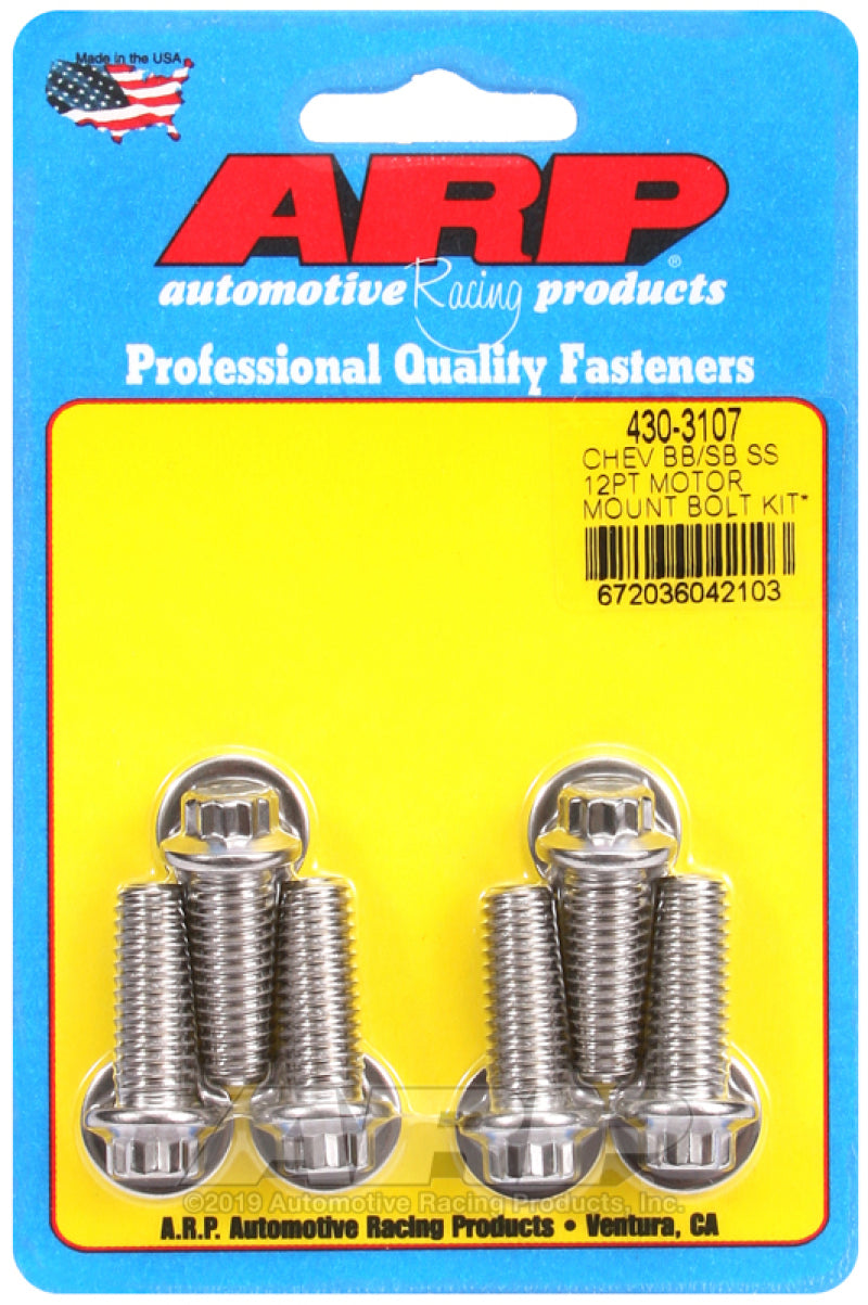 ARP Chevy 12pt Motor Mount Bolt Kit with Energy Suspension Mounts 430-3107 Photo - Primary