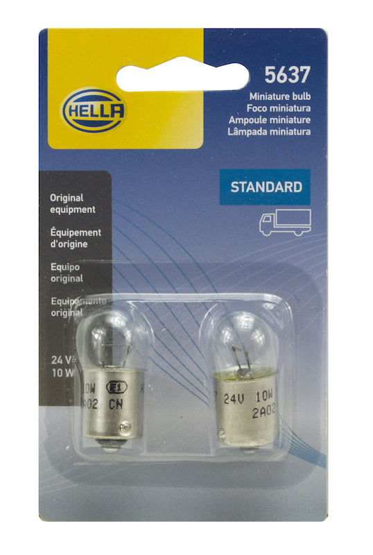 Hella Bulb 5637 24V 10W Ba15S B6 (2) 5637TB 5637TB Photo - in package