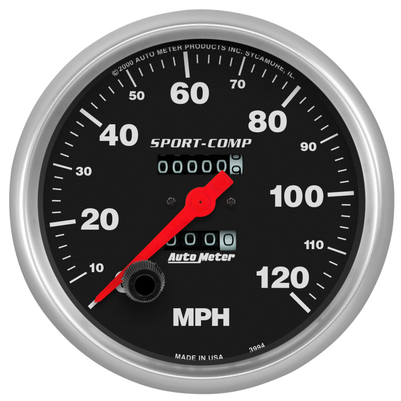 Autometer Gauge, Speedometer, 5", 120Mph, Mechanical, Sport-Comp 3994 Photo - Primary
