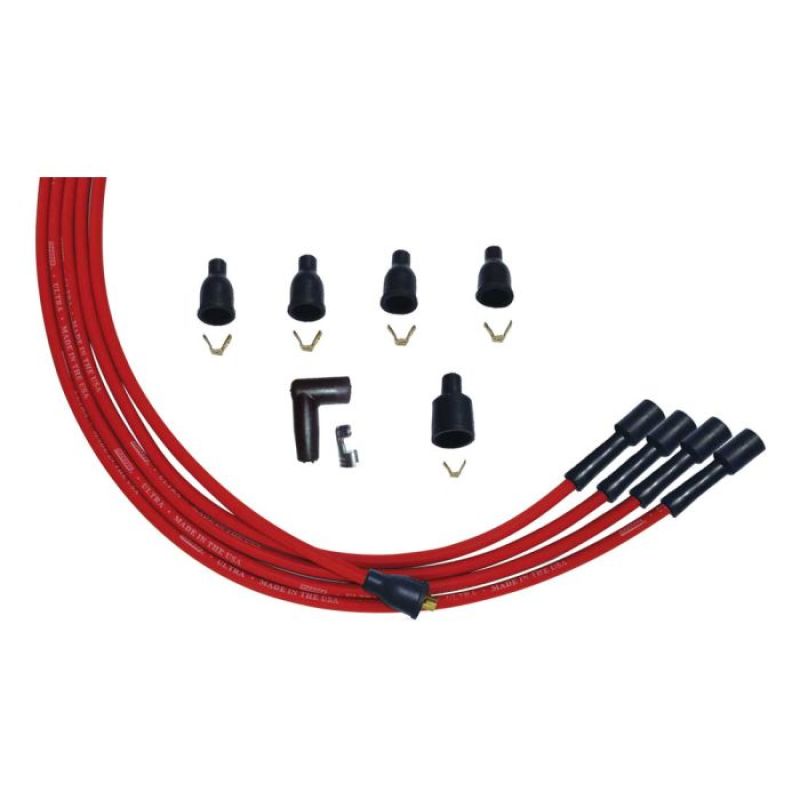 Moroso 4 Cly Straight Plug Non-HEI Unsleeved Ultra Spark Plug Wire Set - Red 52004 52004 User 1