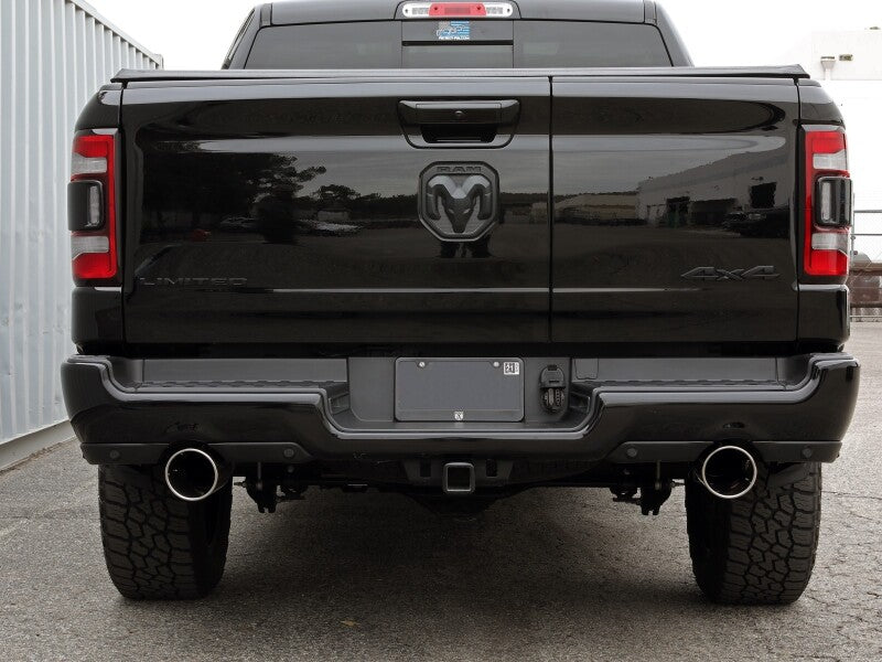 aFe Large Bore-HD 3in 409SS DPF-Back Exhaust System w/ Polished Tip RAM 1500 20-21 V6-3.0 49-42080-P 49-42080-P Photo - Mounted
