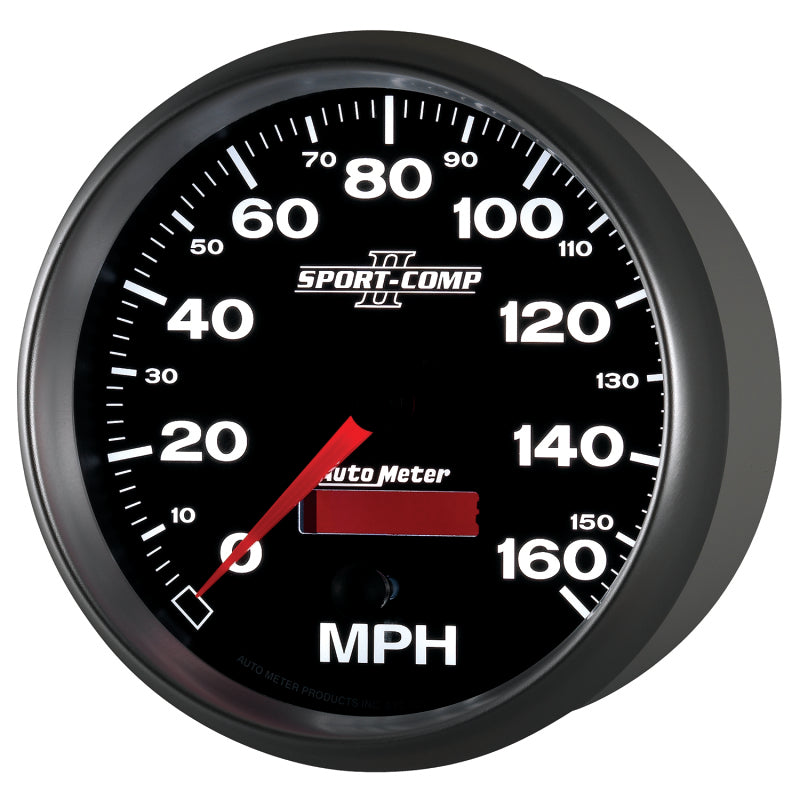 Autometer Gauge, Speedometer, 5", 160Mph, Elec. Programmable, Sport-Comp II 3689 User 3