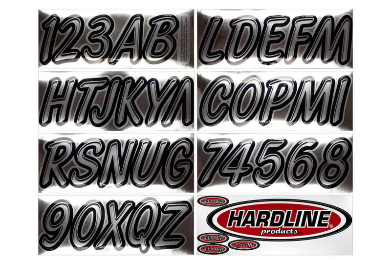 Hardline Boat Lettering Registration Kit 3 in. - 400 Chrome/Black CHBKG400 CHBKG400 Photo - Primary