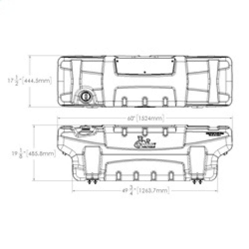 Titan Fuel Tanks Universal (Excl CargoBox/RamBox) 50 Gal Extra HD Cross-Linked PE Titan Trekker Tank 5410050 5410050 Technical Drawing