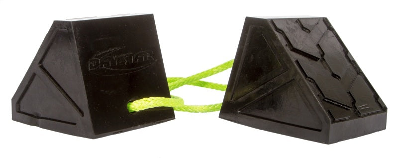 Daystar Dual Wheel Chock With 3 Foot Plasma Rope Tether KU30010BK KU30010BK Photo - Primary