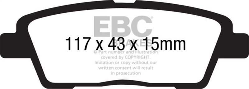 EBC 10-11 Hyundai Genesis 3.8 Ultimax2 Rear Brake Pads UD1551 UD1551 Photo - Primary