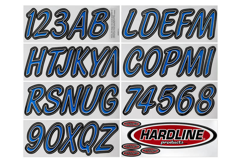 Hardline Boat Lettering Registration Kit 3 in. - 400 Blue/Black BLBKG400 BLBKG400 Photo - Primary