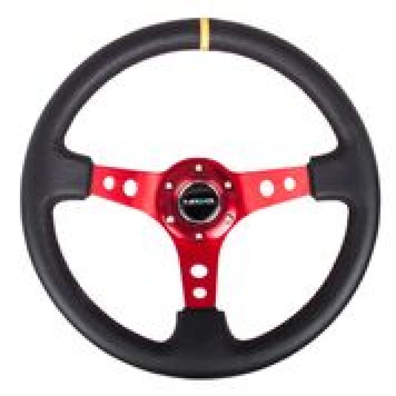 NRG Reinforced Steering Wheel-350mm Sport Steering Wheel (3" Deep)-Red RST-006RD-Y User 1