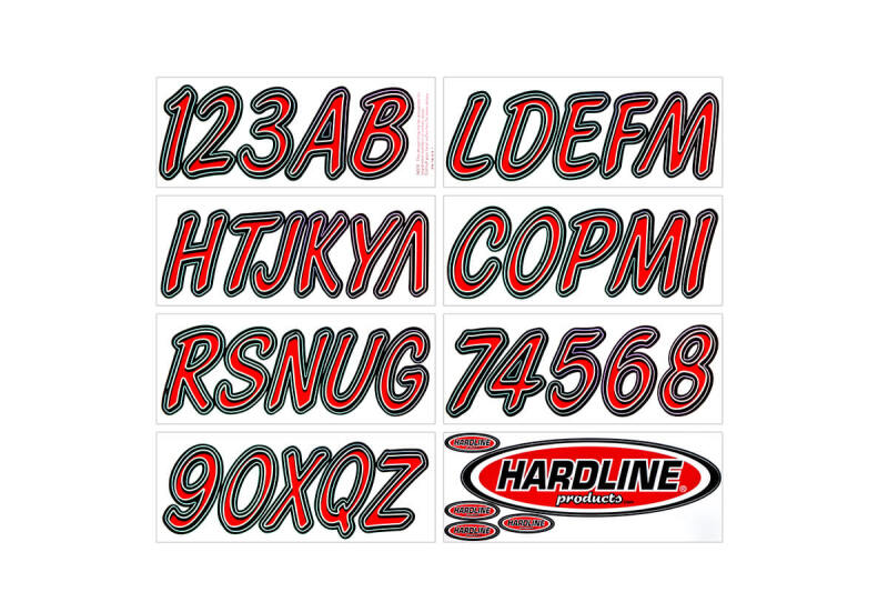 Hardline Boat Lettering Registration Kit 3 in. - 400 Red/Black REBKG400 REBKG400 Photo - Primary