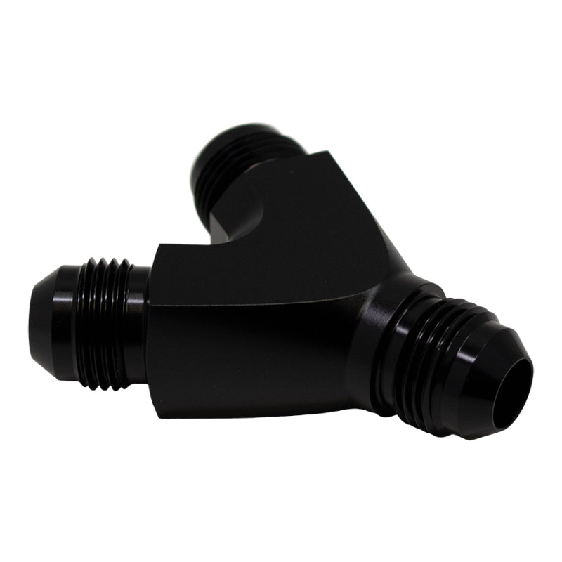 DeatschWerks 8AN Male Flare to 8AN Male Flare to 8AN Male Flare Y Fitting - Anodized Matte Black 6-02-0706-B 6-02-0706-B Photo - Primary