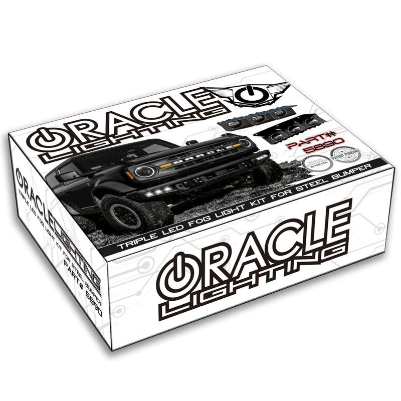 ORACLE Lighting Oracle High 21-22 Ford Bronco Triple LED Fog Light kit for Steel Bumper 5890-005 5890-005 Photo - in package