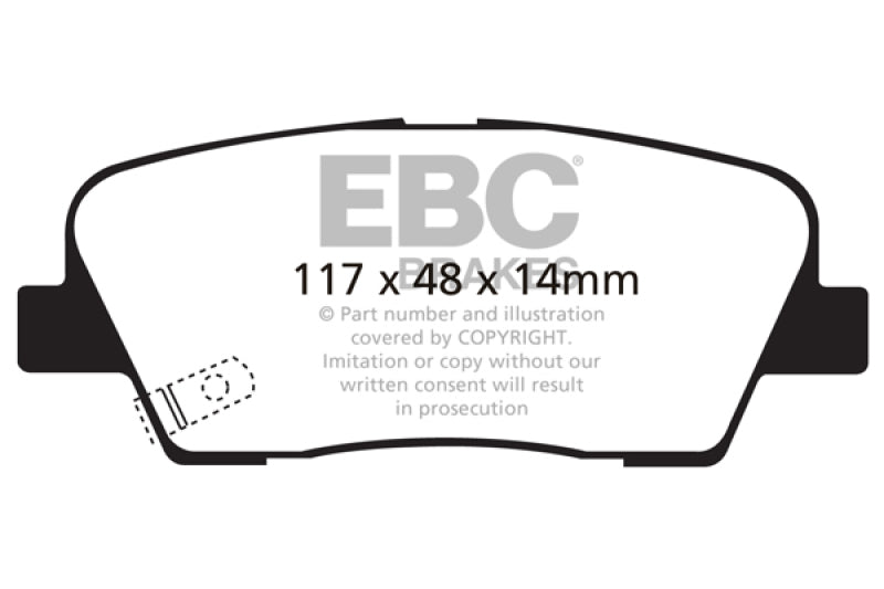 EBC 06-09 Hyundai Entourage 3.8 Ultimax2 Rear Brake Pads UD1284 UD1284 Photo - Primary