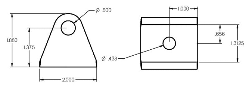 Ridetech Universal Shock Bracket Black Powdercoat 90000034 90000034 User 1