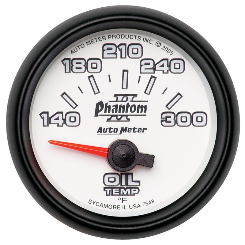 Autometer Gauge, Oil Temp, 2 1/16", 140-300 Deg. F, Electric, Phantom II 7548 Photo - Primary