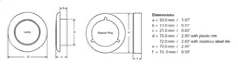 Hella Lights Miscellaneous; Lamp INT SL HI WHT RND SS 980500521 Technical Drawing
