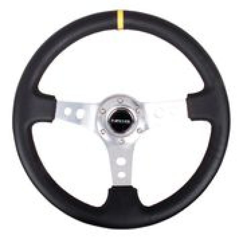 NRG Reinforced Steering Wheel - 350mm Sport Steering Wheel (3" Deep) - SIL RST-006SL-Y User 1