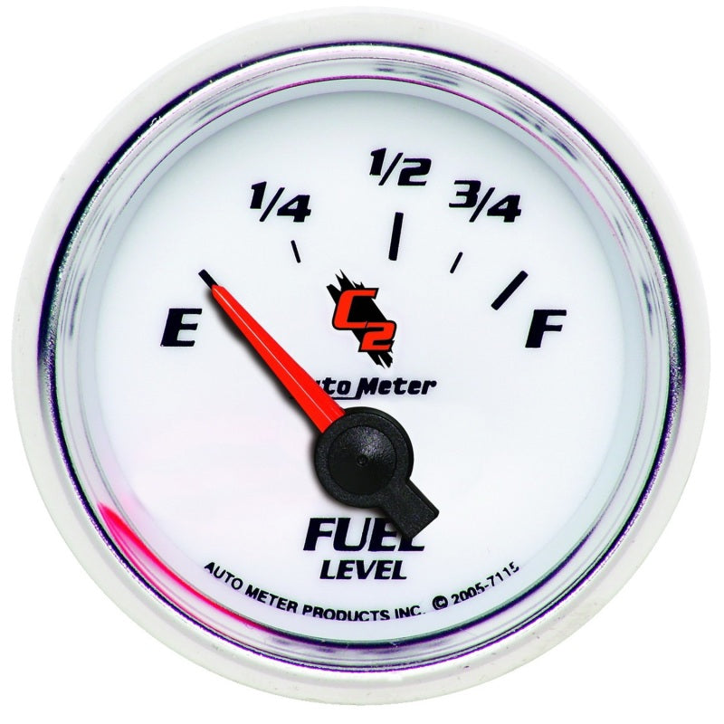AutoMeter Gauge Fuel Level 2-1/16in. 73 Ohm(e) to 10 Ohm(f) Elec C2 7115 7115 Photo - Primary