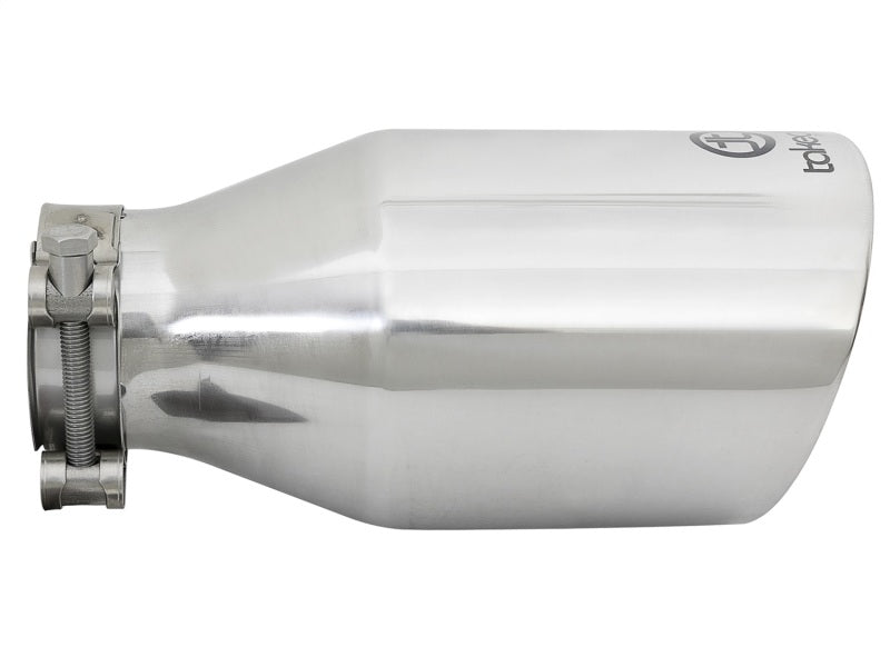 aFe Takeda 304 Stainless Steel Clamp-On Exhaust Tip 2.5in. Inlet / 4.5in. Outlet / 9in. L - Polished 49T25454-P09 49T25454-P09 Photo - Unmounted